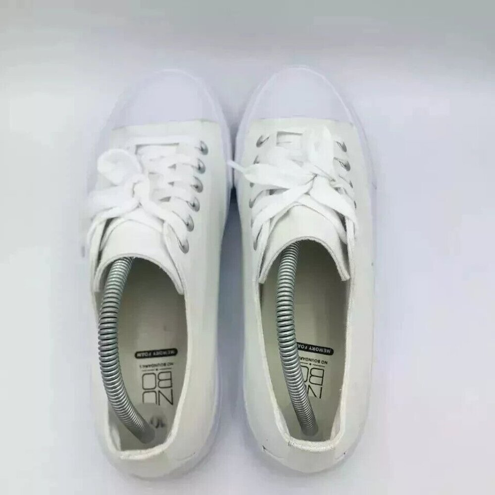 No Boundaries Shoes Womens Size 10 Canvas White Sneaker Comfort Shoe Lace Up - Picture 8 of 11